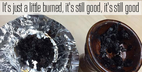 Burned Shisha On Foil