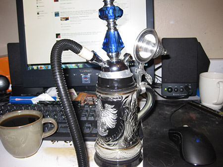 hookah made from a beer stein