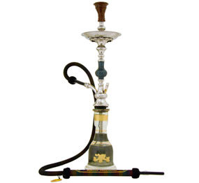 Khalil Mamoon Black Single Pear Short Hookah