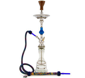 Khalil Mamoon Blue Single Pear Short Hookah